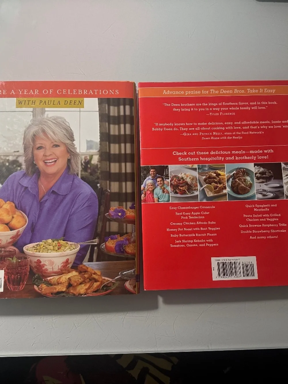 LOT OF 2 - PAULA DEEN & SONS COOKBOOKS - FOOD NETWORK - GREAT FOOD COOK BOOKS!